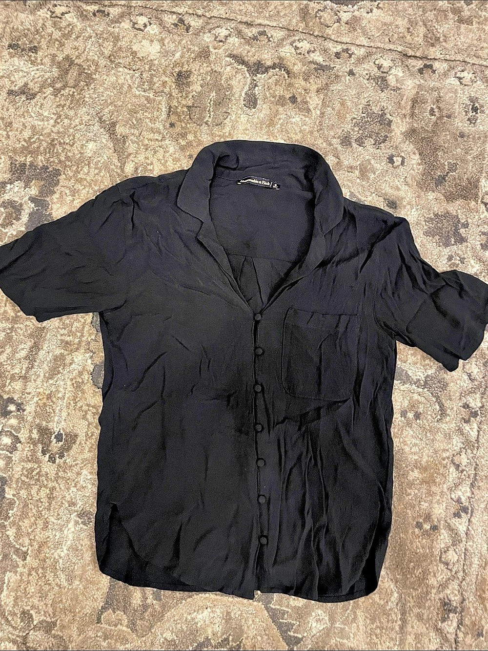 Abercrombie & Fitch Black Button Front Shirt Size Small Like New
